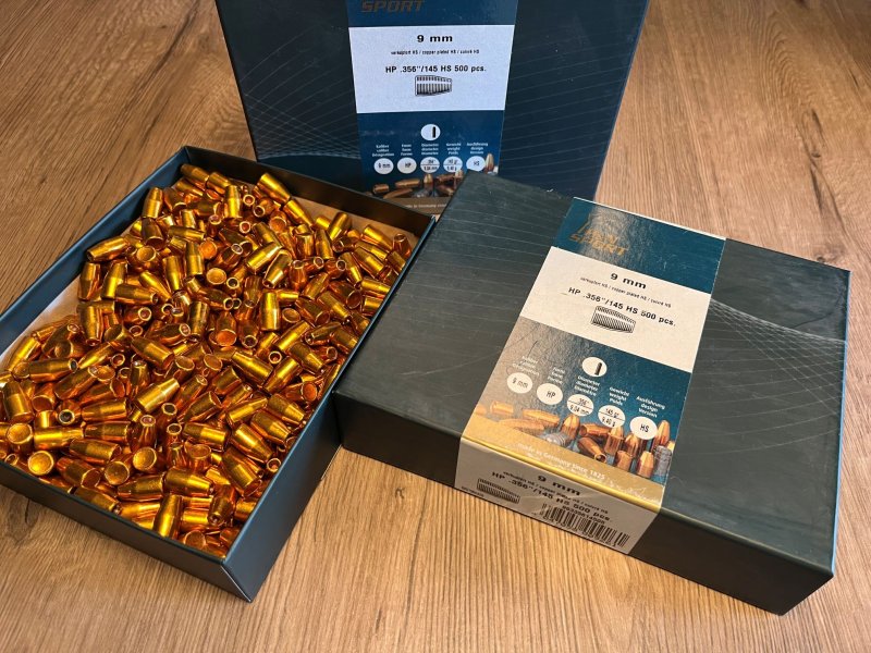 940 Stk 9mm Geschosse .356" HP H&N 145gr 9mm Luger – Bild 1