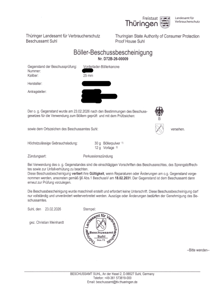 Böllerkanone 25mm, restauriert + Beschuss neu – Bild 6
