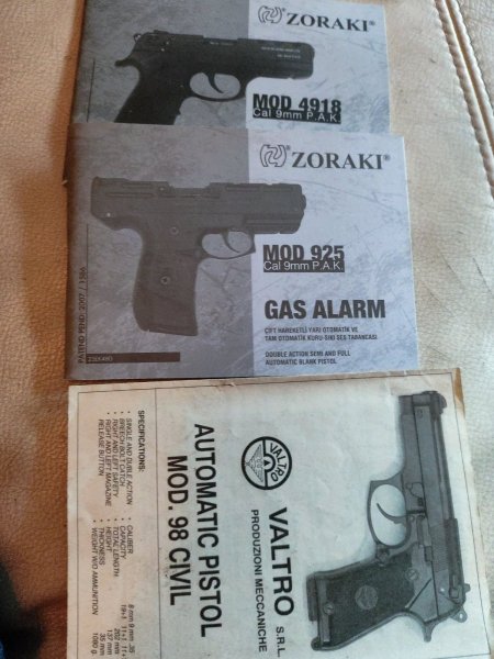 Beschreibung Zoraki 4918 Mod 925 und Valtro Mod. 98 Civil – Bild 1