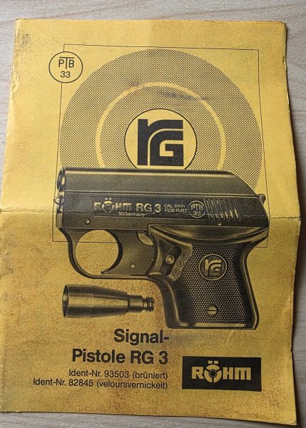 Signal-Pistole RG3 Röhm, Kal. 6mm, PTB33 – Bild 3
