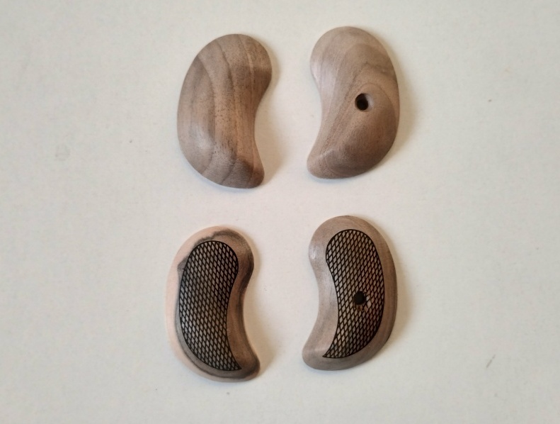 2 Paare Holzgriffschalen für Röhm Derringer/Twinny (blank u. gelasert) – Bild 1