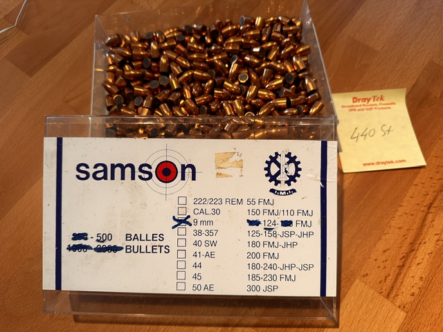 9mm 124 grain FMJ Samson 440 Stück – Bild 1