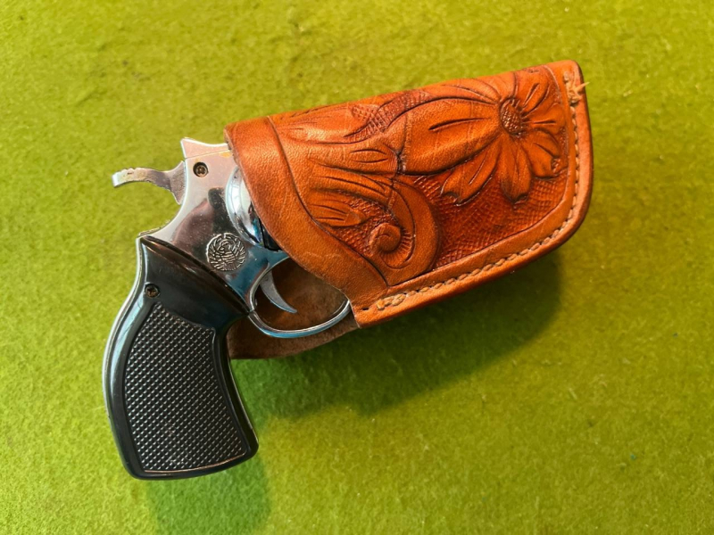 VIKING MINI GÜRTELHOLSTER VERZIERT VERMUTLICH SAA ÄHNLICHE TASCHENREVOLVER – Bild 1