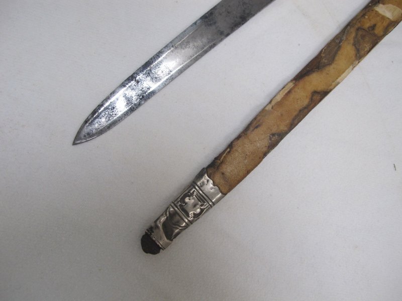 Wunderschöner Luxus Hirschfänger Silber mit Scheide ca. 1750-70 (Degen Säbel) – Bild 4