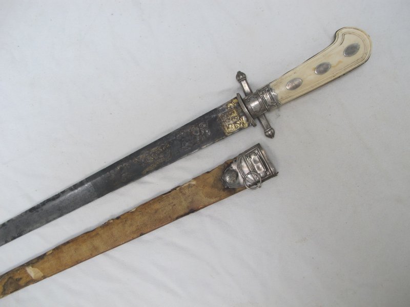 Wunderschöner Luxus Hirschfänger Silber mit Scheide ca. 1750-70 (Degen Säbel) – Bild 1