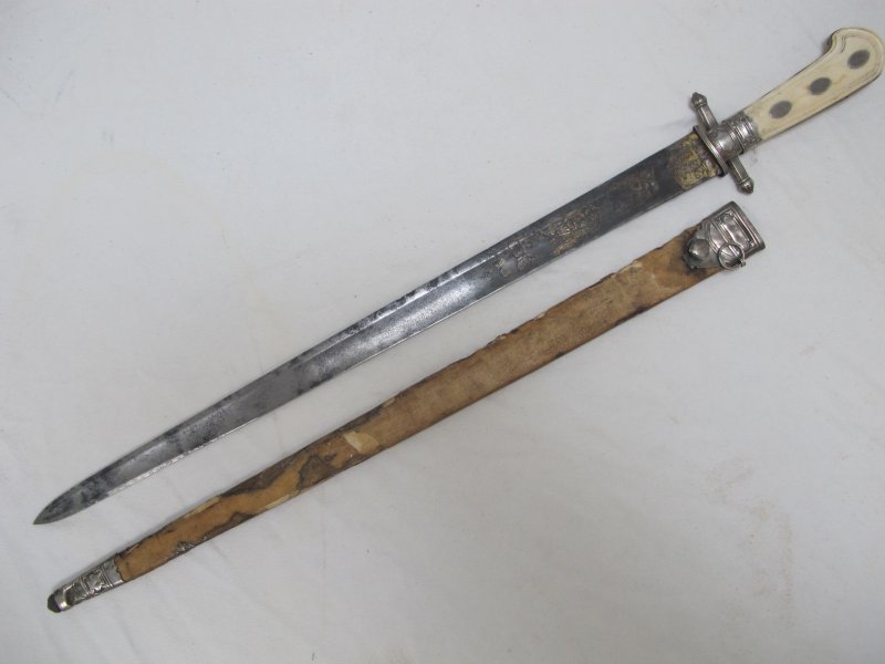 Wunderschöner Luxus Hirschfänger Silber mit Scheide ca. 1750-70 (Degen Säbel) – Bild 2