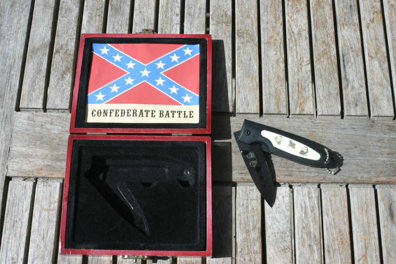 Sammlermesser in Holzbox Confederate Battle Einhandmesser – Bild 1