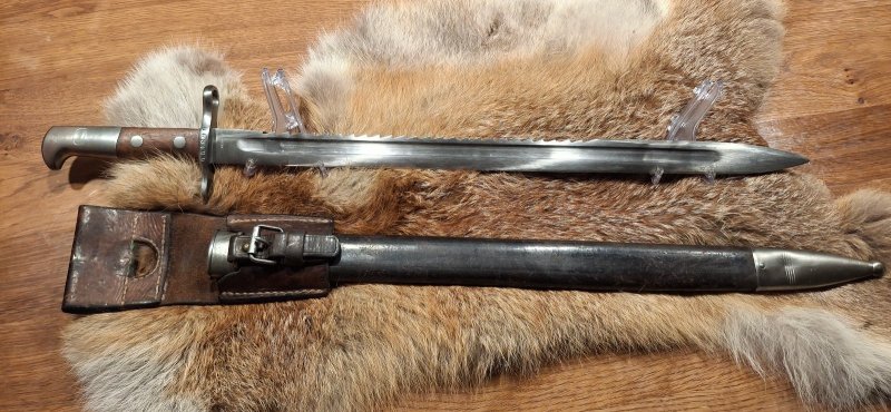 Pionier-Sägebajonett Modell 1914 Schweiz Koppel Scheide Leder SCJ Neuhausen – Bild 1