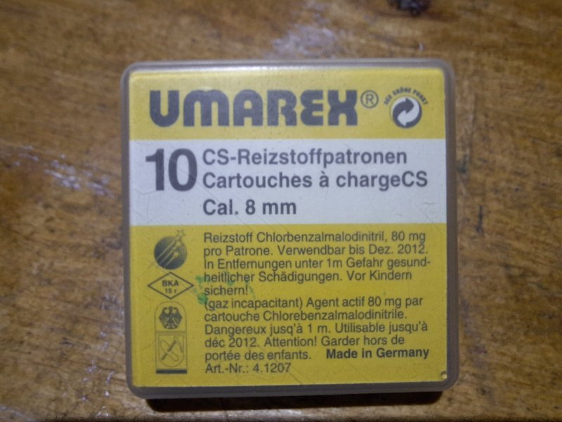 Umarex CS Reizstoffpatronen 8 mm Knall – 12 Stk. (80 mg CS / BKA 15r) – Sammlerware OVP – Bild 1