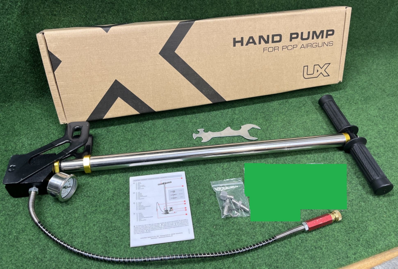 Handpumpe für Pressluftwaffen+Füllschlauch und 4 Adapter max. 300 bar – Bild 1