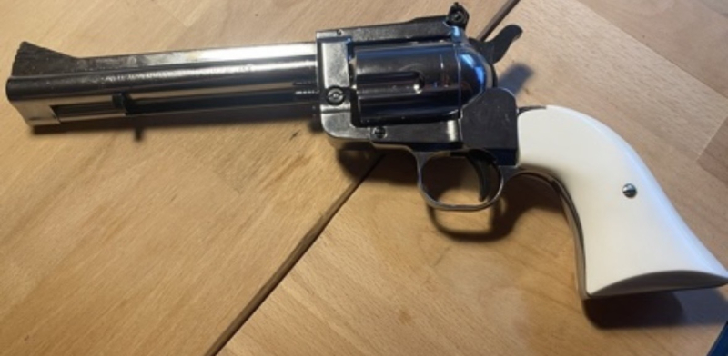 Reck Western Shooter 45 short in chrom mit weißen Griffen – Bild 1