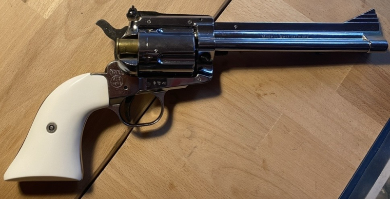 Reck Western Shooter 45 short in chrom mit weißen Griffen – Bild 3
