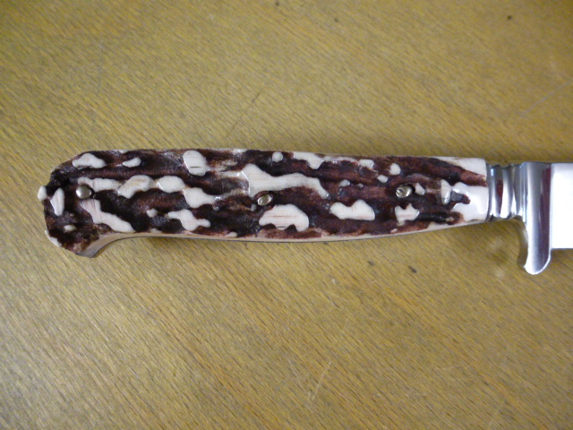 Puma Messer - Gnicker - Nr. 11 3596 - Griffschalen aus Hirschhorn - Lederscheide - Jagdmesser – Bild 6