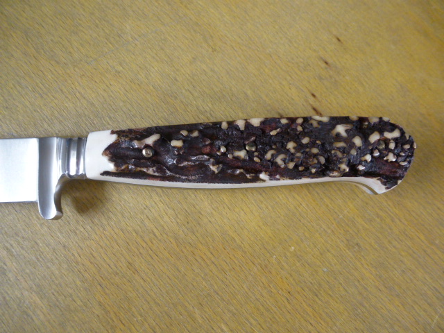 Puma Messer - Gnicker - Nr. 11 3596 - Griffschalen aus Hirschhorn - Lederscheide - Jagdmesser – Bild 5