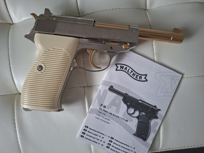 Walter P38 Co2 Pistole Gold Edition neu cal 4,5mm BB – Bild 2