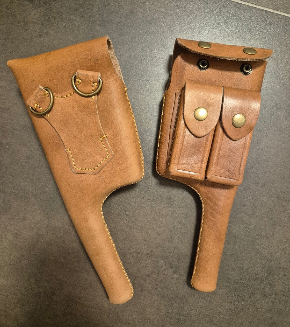 Mauser C96 Broomhandle Schnellfeuer M712 Holster Leder Repro – Bild 3