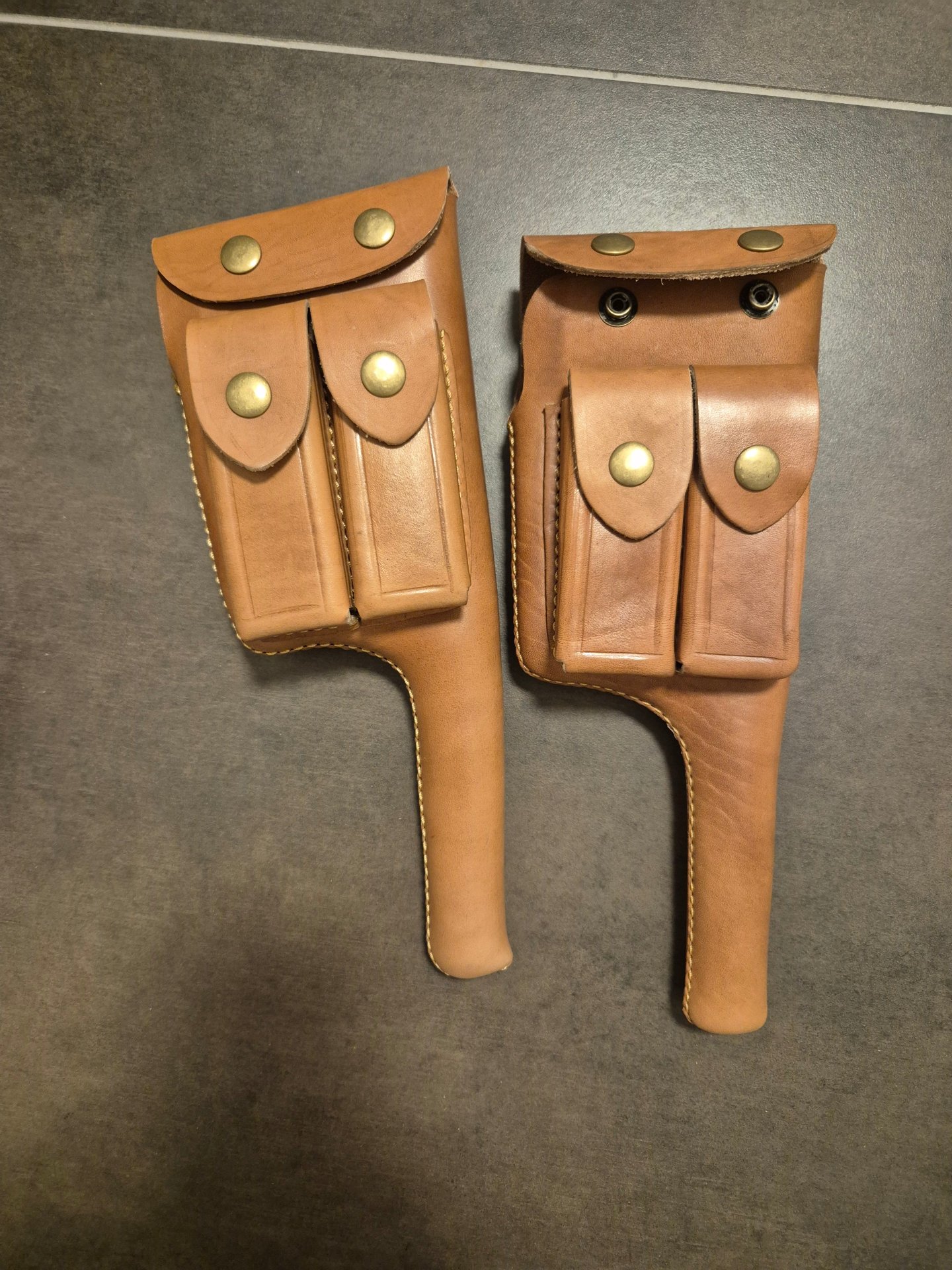 Mauser C96 Broomhandle Schnellfeuer M712 Holster Leder Repro – Bild 4
