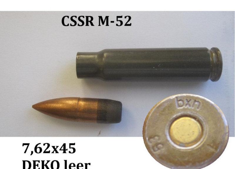 DEKO 1 Stück Patrone aus CSSR - Fertigung 7,62x45 Gegenstück zur Kalaschnikow – Bild 1