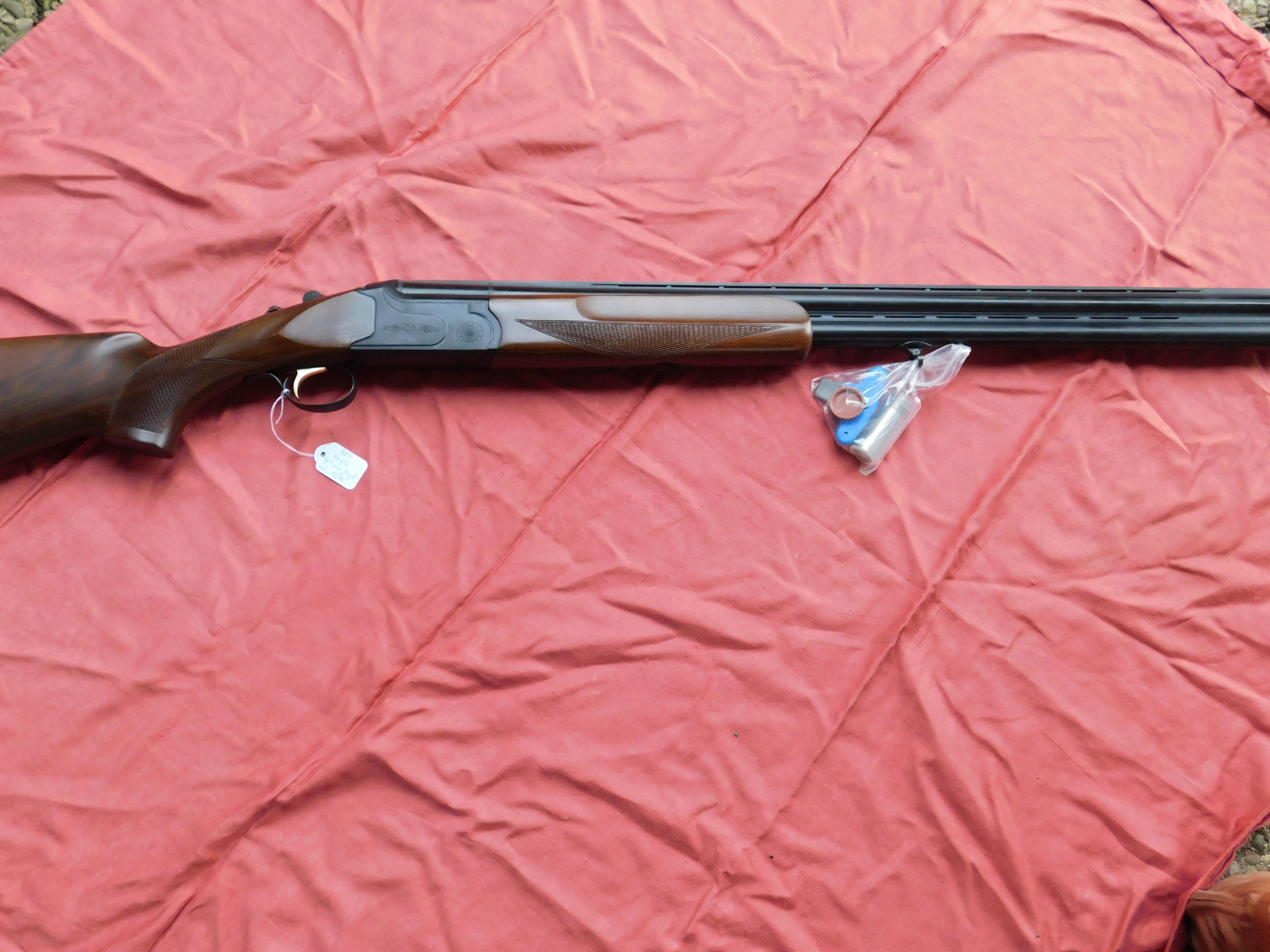 Huglu Bockflinte Optima Jagd Kal. 12/76 mit Wechselchoke und Schlüssel, Stahlschrotbeschuss – Bild 1