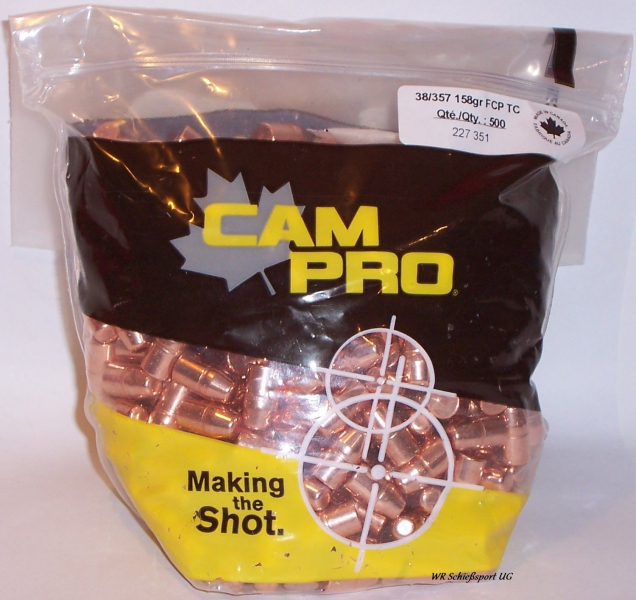 500St. CAMPRO Geschosse .38(.357Dia.) - 158 - TC-FCP - verkupfert - #CP38-158TC – Bild 1