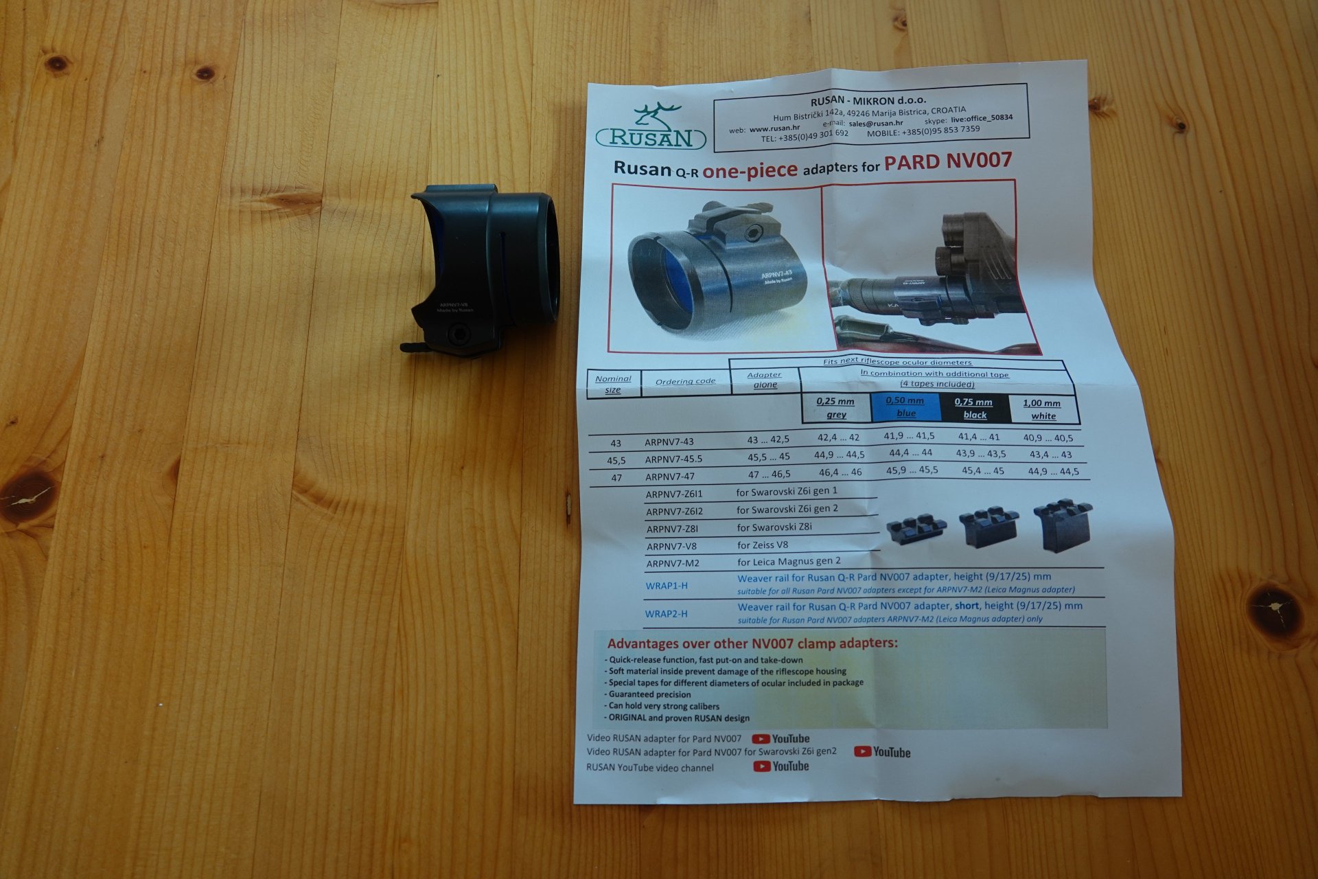 Rusan Adapter Pard 007A für Zielfernrohr Zeiss V8 – Bild 1