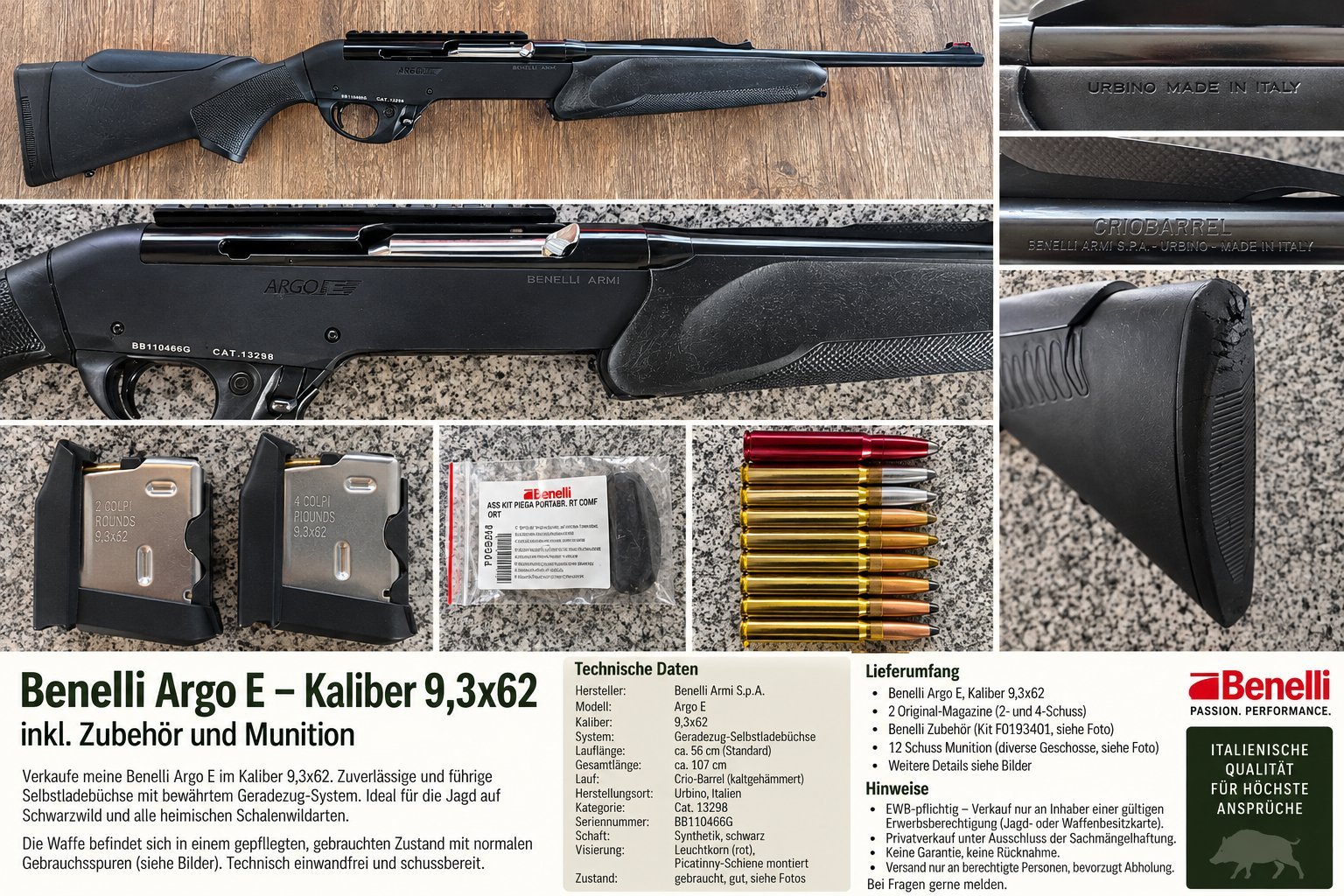 Benelli Argo e, 9,3x62 – billede 6