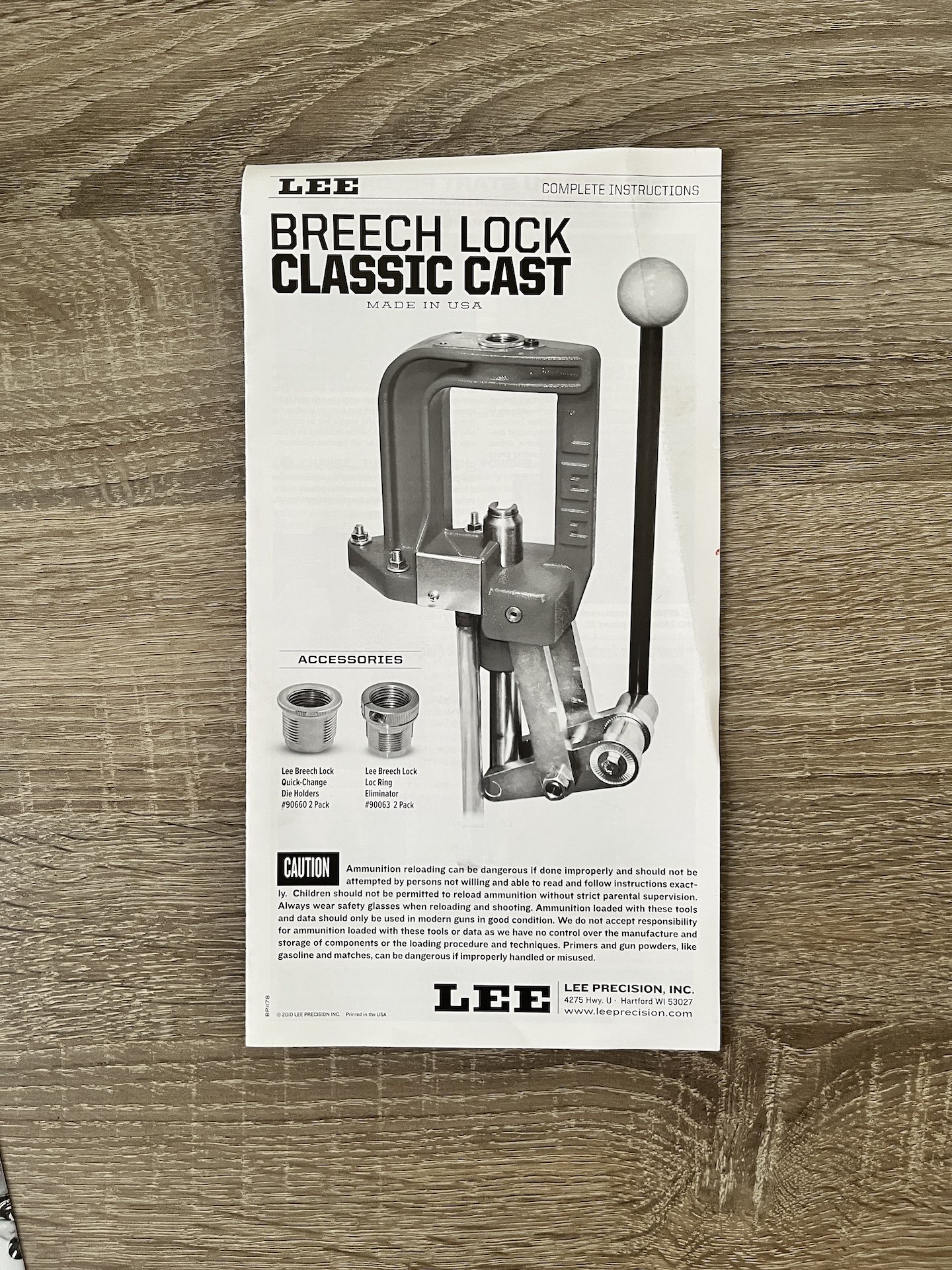 Lee Classic Cast Breech Lock Einstationenpresse / Wiederladepresse + 18 Schnellwechseleinsätze – Bild 4