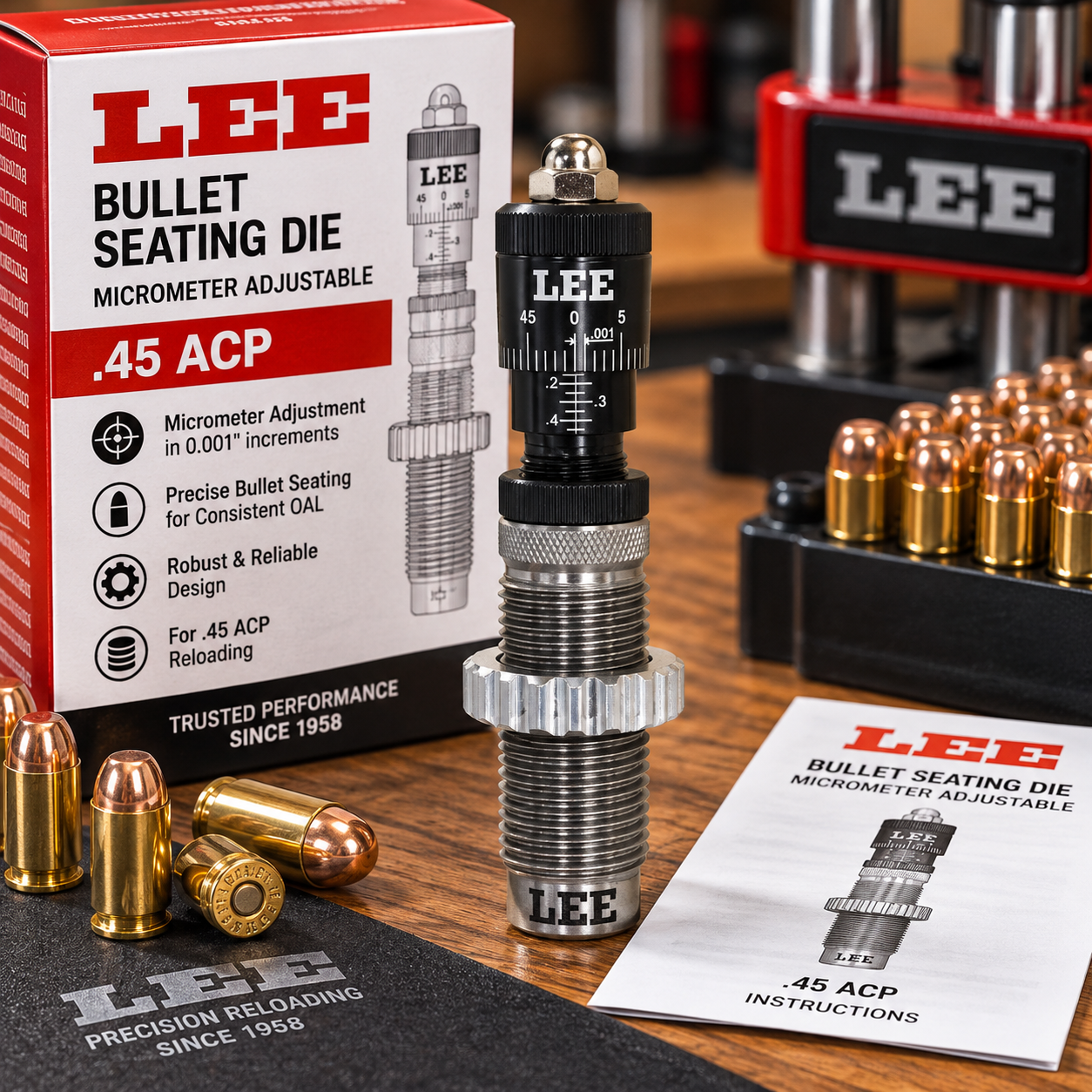 LEE .45 ACP Micrometer Setz Matritze – imaginea 1