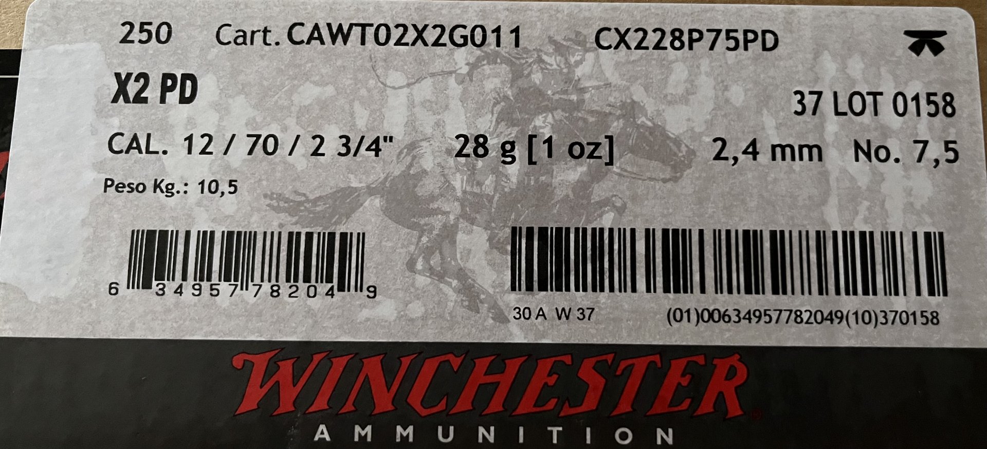 Großpackung (250) Winchester X2 PD Sportschrotpatronen – Bild 2