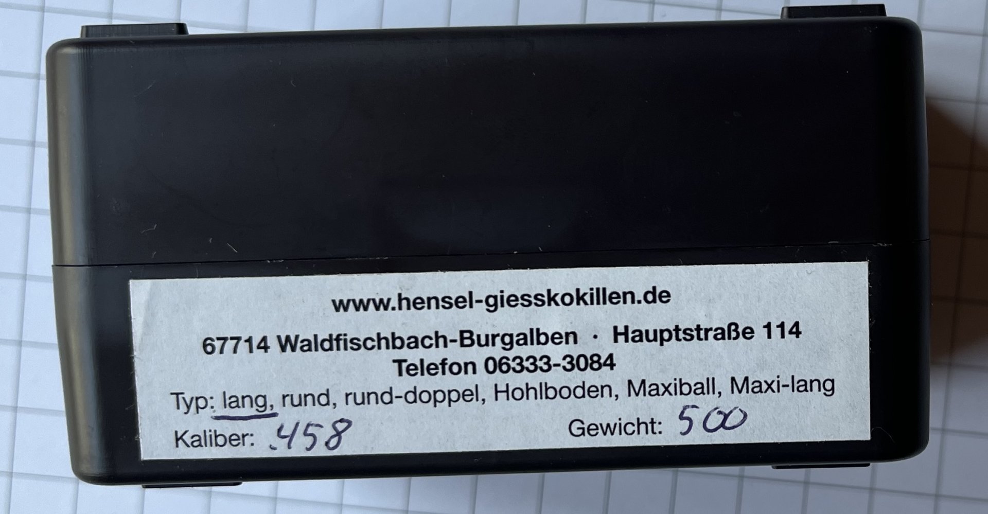 Hensel Kokille Cal.458 für 500 Grain Geschosse – Bild 1