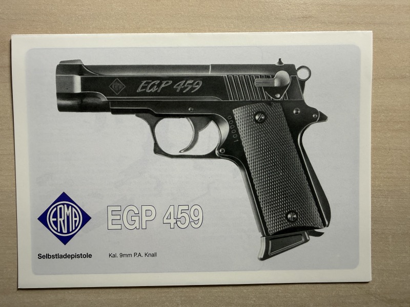 Bedienungsanleitung Pistole Erma EGP 459 - NEU – Bild 1