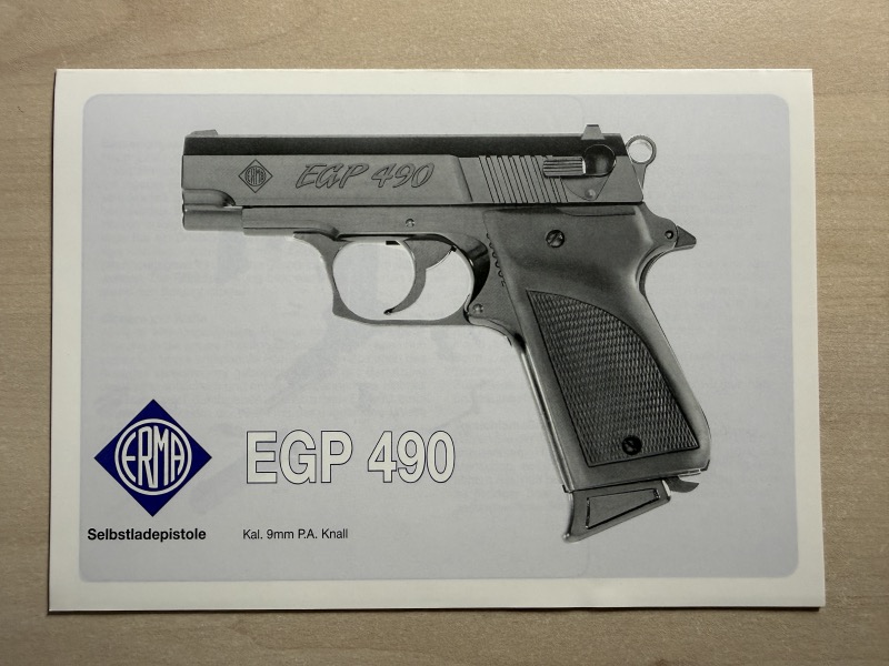 Bedienungsanleitung Pistole Erma EGP 490 - NEU – Bild 1