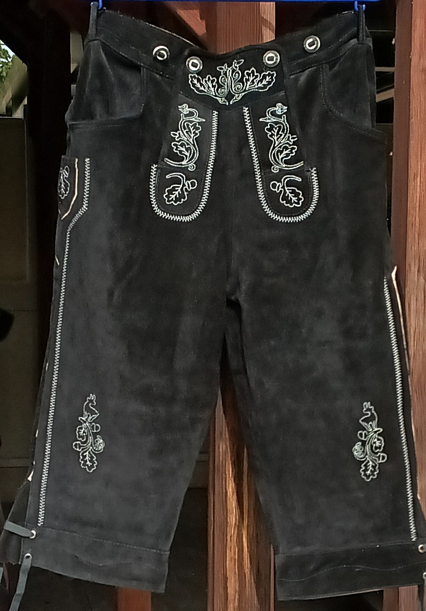 Jagd Hose Leder Trachten Gr. 60 (XXL) schwarz – Bild 1
