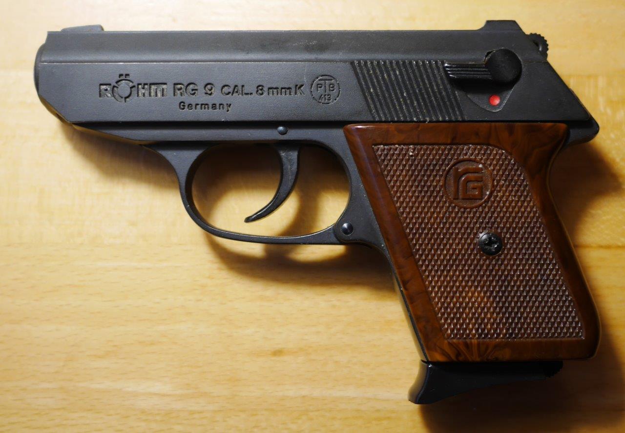 Gut erhalten: SRS, PTB, Gas / Knall / Platz Pistole Röhm RG 9 ("Walther PPK"), 8 mm Knall – Bild 1