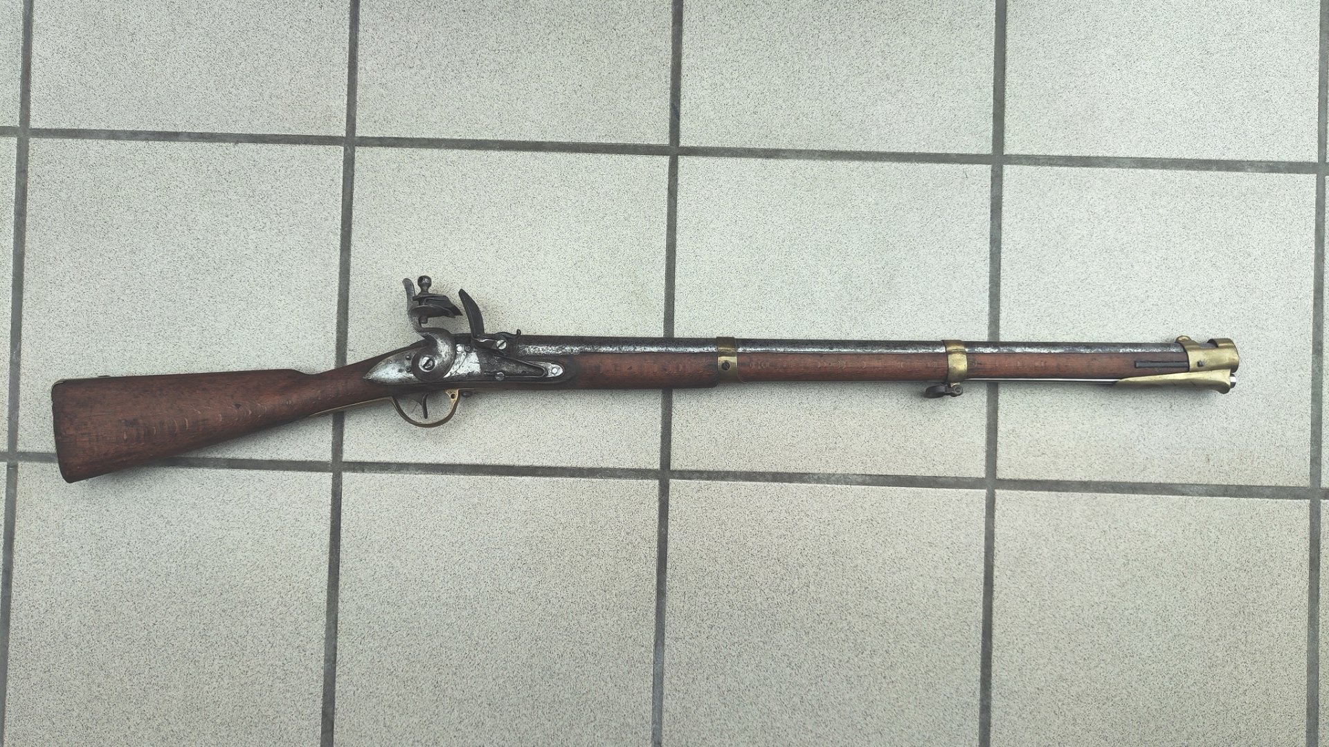 Unbek. originales Steinschlossgewehr deut. franz. Kadettengewehr defekt / Bastler – Bild 1