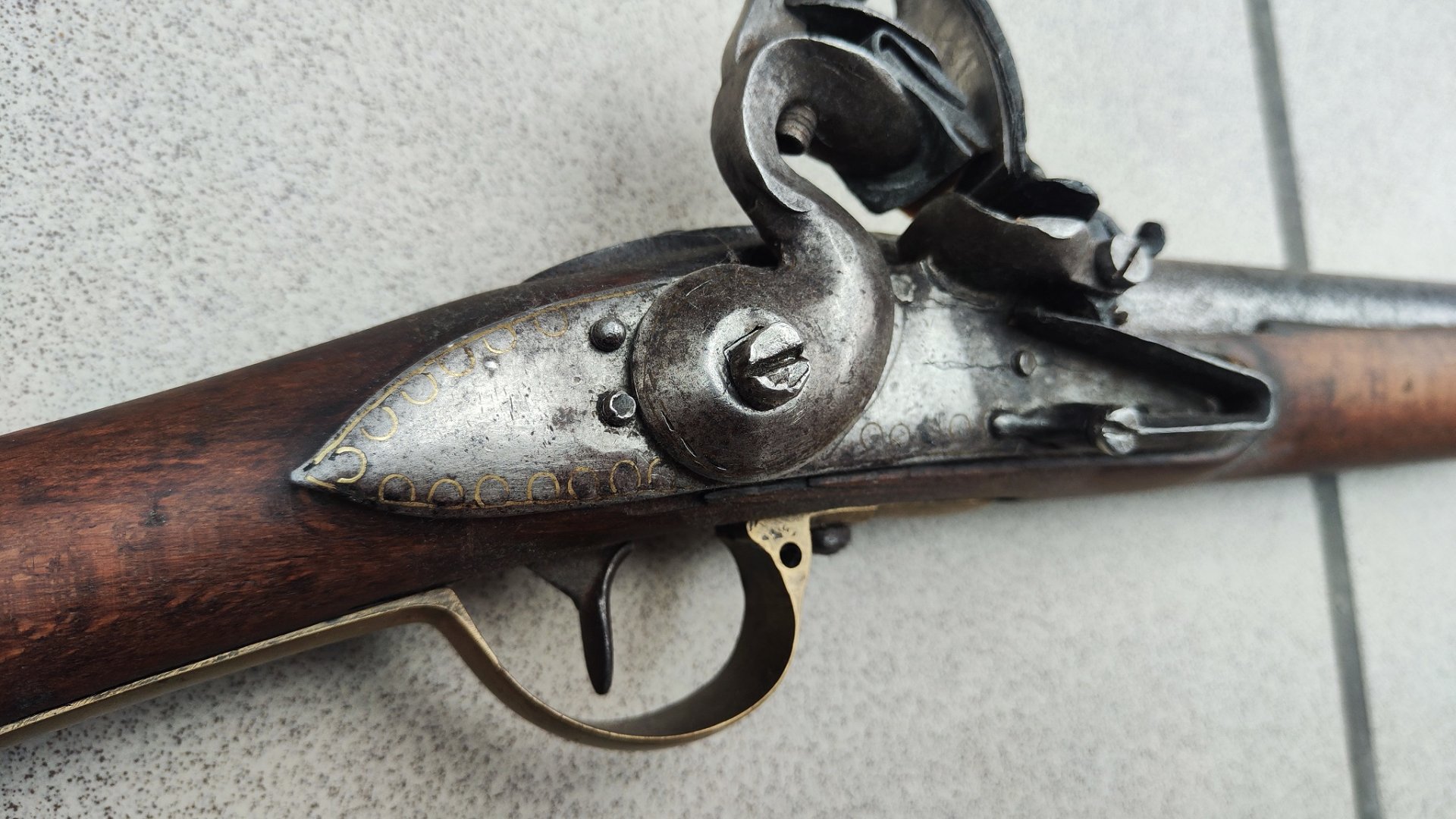 Unbek. originales Steinschlossgewehr deut. franz. Kadettengewehr defekt / Bastler – Bild 5