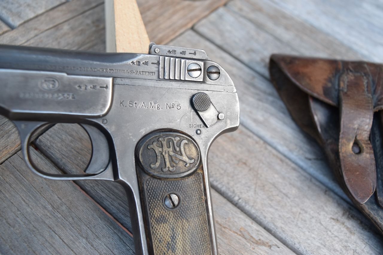 Belgien FN Modell 1900 deutsche Beschriftung Polizei Kal. 7,65 Sammlerwaffe – Bild 3