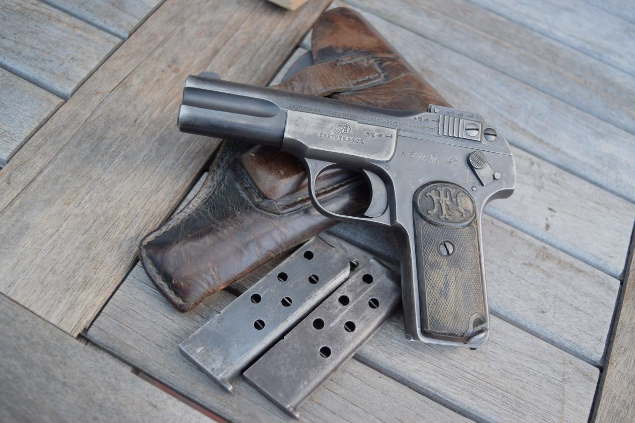 Belgien FN Modell 1900 deutsche Beschriftung Polizei Kal. 7,65 Sammlerwaffe – Bild 4