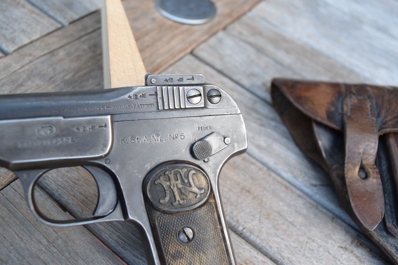 Belgien FN Modell 1900 deutsche Beschriftung Polizei Kal. 7,65 Sammlerwaffe – Bild 2
