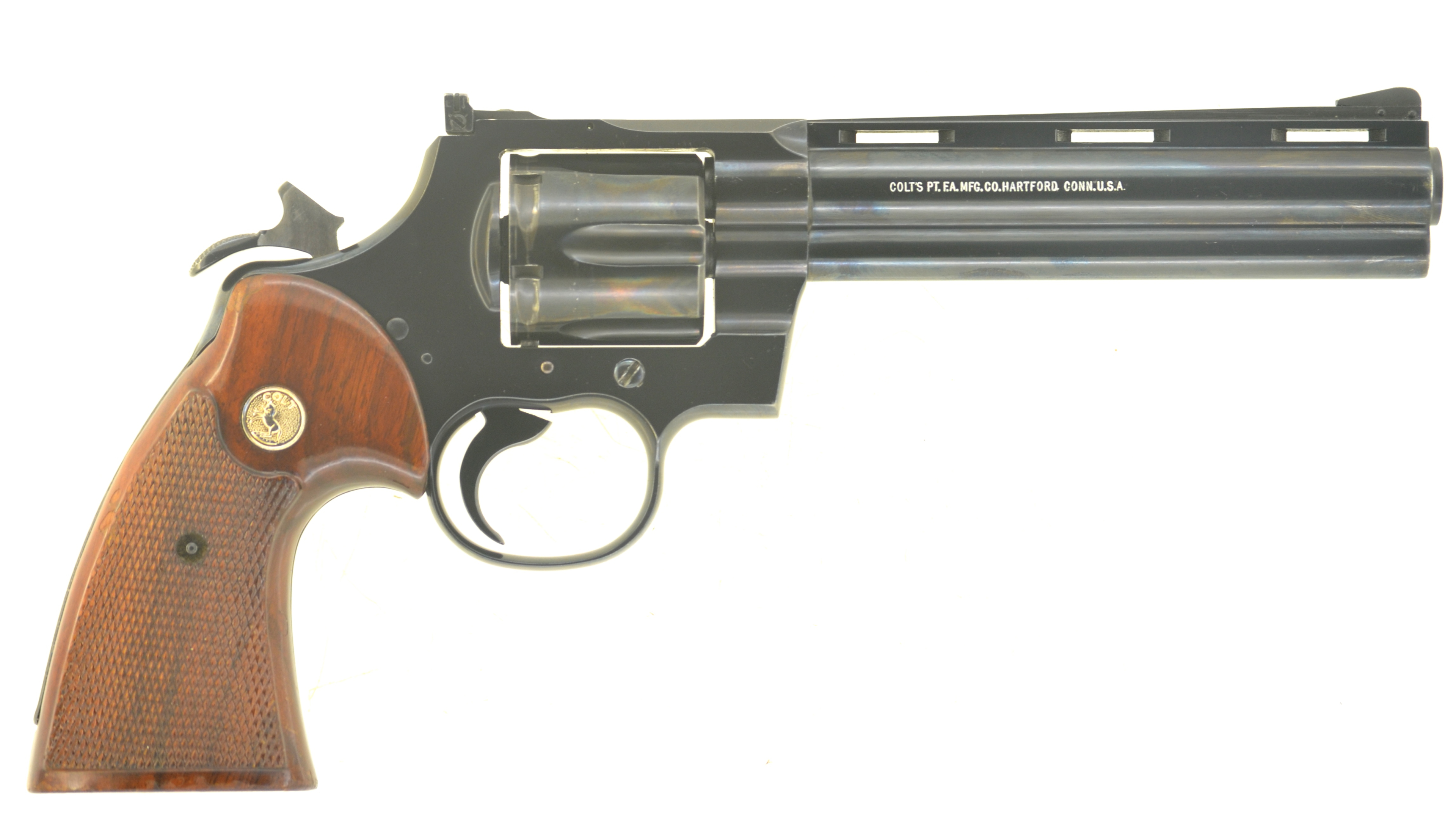 Legendärer Revolver Sammlerwaffe Sportrevolver Colt Python Kal. .357 Magnum 6 Zoll Bj. 1971, schön! – Bild 1
