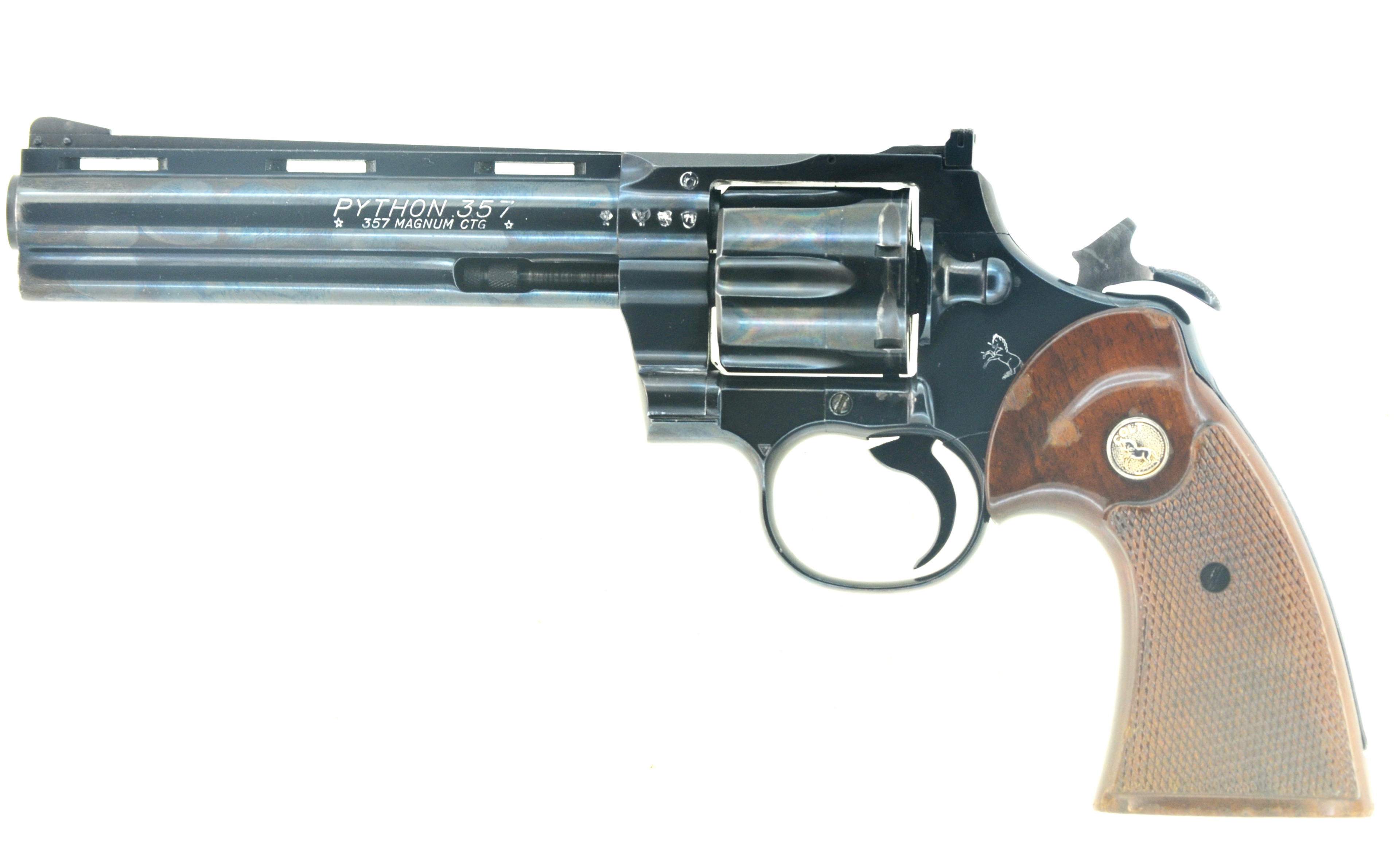 Legendärer Revolver Sammlerwaffe Sportrevolver Colt Python Kal. .357 Magnum 6 Zoll Bj. 1971, schön! – Bild 2