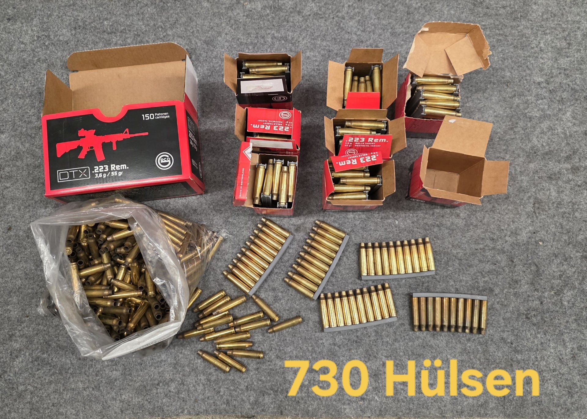 ca. 730 Stück leere Hülsen .223 Geco für Wiederlader – Bild 1