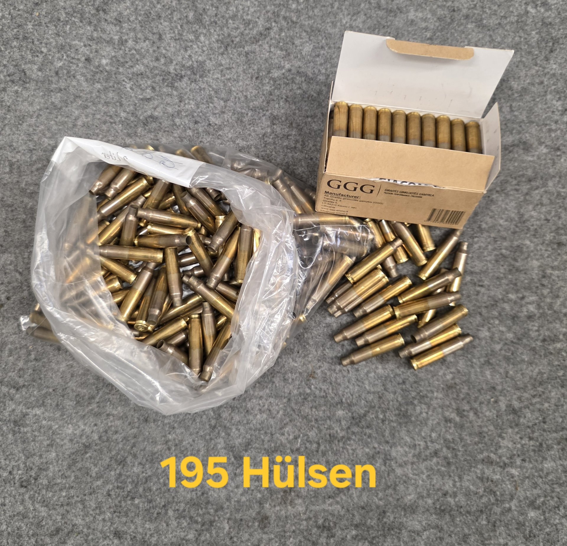 ca. 195 Stück leere Hülsen .223 GGG für Wiederlader – Bild 1