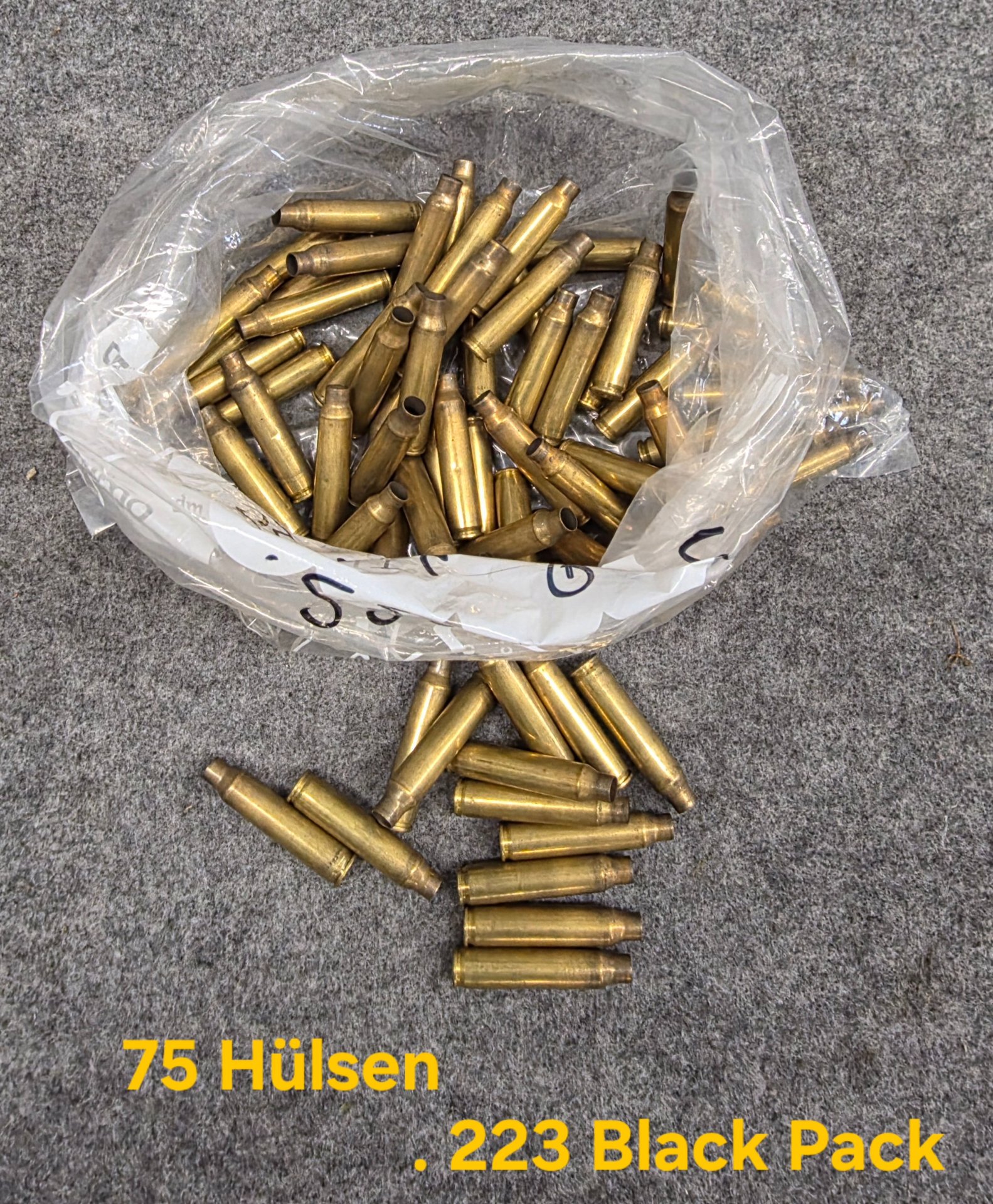 ca. 75 Stück leere Hülsen .223 Black Pack für Wiederlader – Bild 1