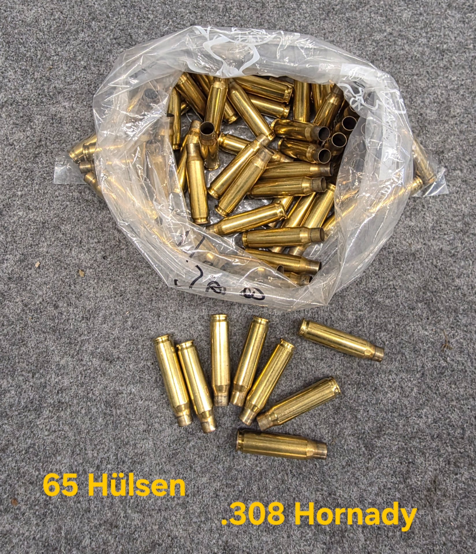 ca. 65 Stück leere Hülsen .308 Hornady für Wiederlader – Bild 1