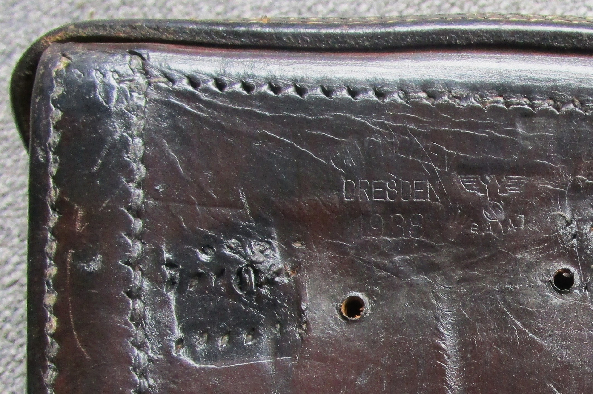 Pistolentasche Koffertasche für Pistole 08 P08 Carl Heinichen Dresden 1938 WaA nicht P08 PPK Hsc – Bild 5