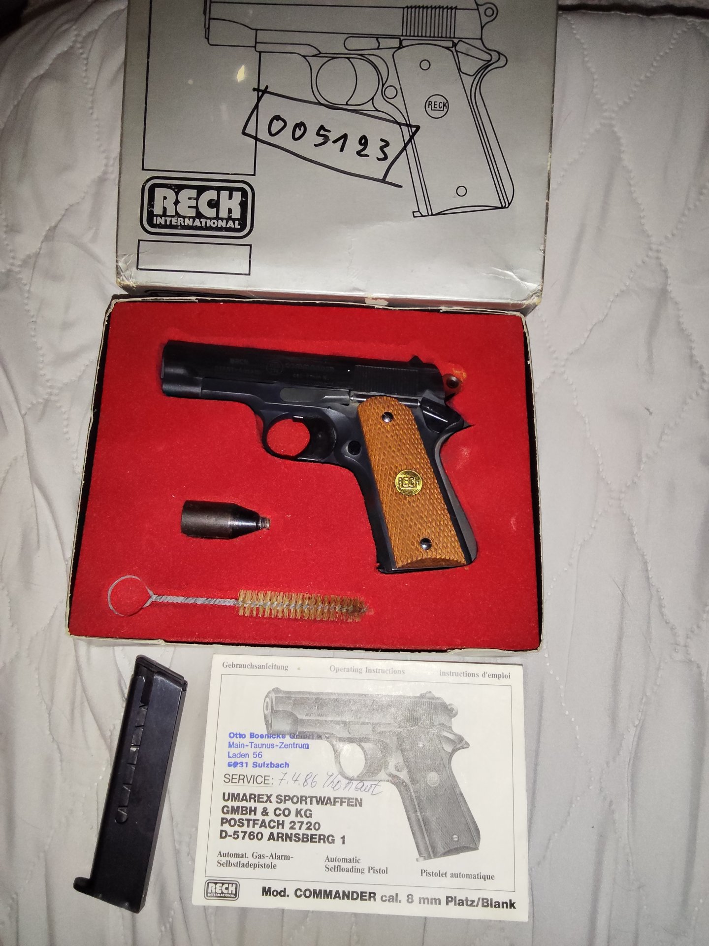 Reck Commander 8mm K – PTB 278 – Komplettset mit OVP, 2. Magazin, Abschussbecher & Munition – Bild 3