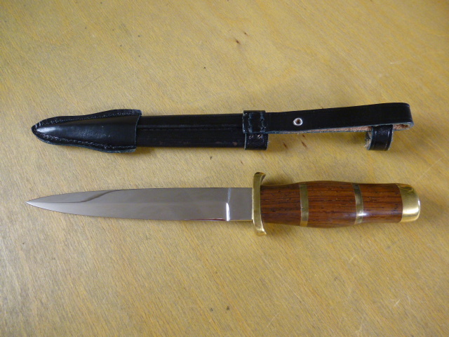 Anton Wingen J.R. - Othello - Dolch - GOLDEN WESTEN - Griff aus Holz + Messing - Lederscheide – Bild 3