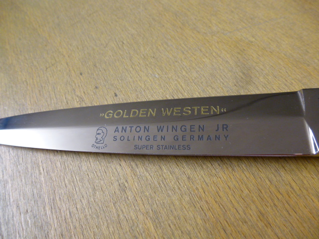 Anton Wingen J.R. - Othello - Dolch - GOLDEN WESTEN - Griff aus Holz + Messing - Lederscheide – Bild 6