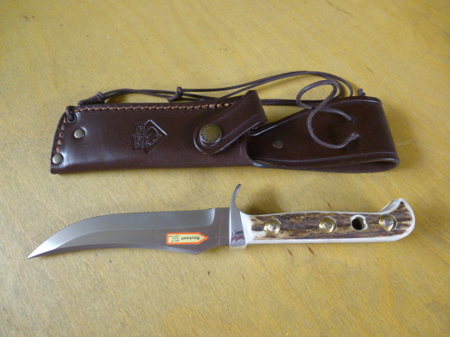 Puma Messer - Skinner - Nr. 11 6393 - Griffschalen aus Hirschhorn - Lederscheide in OVP - Jagdmesser – Bild 2